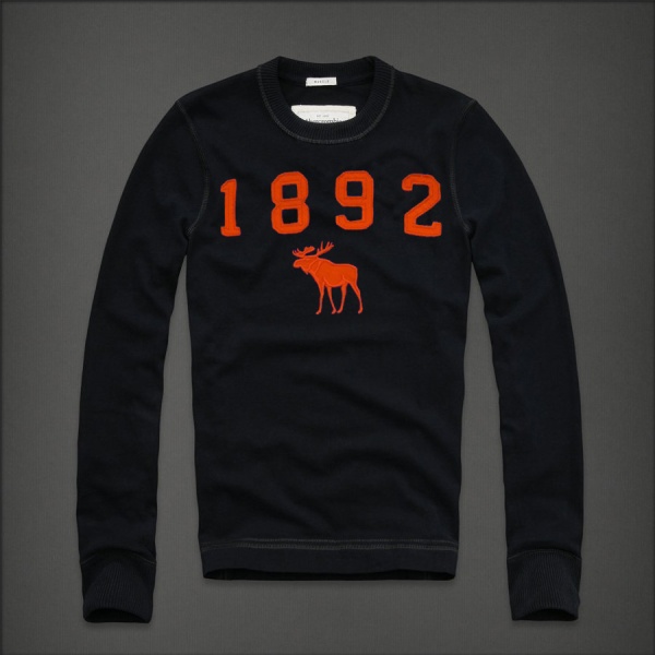 Abercrombie Fitch Hombres De Cuello Redondo Largo Remera AF5822